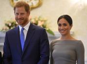 <p>Another day in Ireland, and another choice of dress colour for Meghan as the Duke and Duchess meet the country's President.</p>