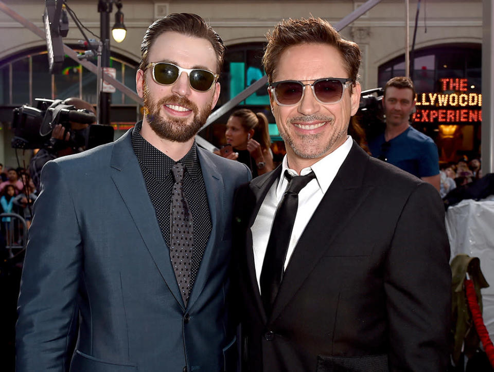 Chris Evans and Robert Downey Jr.