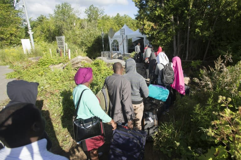 Asylum seekers often use wooded areas to illegally cross from the United States into Canada