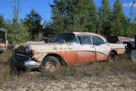 <p>Despite clearly having sat in the same spot for a long time, this 1957 Buick Century four-door sedan is still almost complete. Although it’s well beyond an economical restoration, it has an abundance of great spare parts on it. Despite some gaps, the Century name appeared in Buick’s line-up from the 1930s through to the <strong>2000s</strong>.</p>