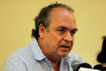 Amerigo Incalcaterra, member of the Interdisciplinary Group of Independent Experts (GIEI) speaks to journalists during an interview in Managua, Nicaragua December 19, 2018. REUTERS/Oswaldo Rivas