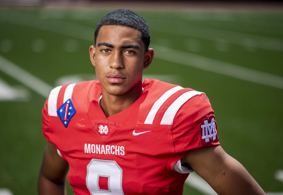 SANTA ANA, CA - AUGUST 08: Mater Dei's quarterback Bryce Young in Santa Ana on Wednesday, Aug. 8, 2018 is one of Mater Dei's top five players. (Photo by Leonard Ortiz/Digital First Media/Orange County Register via Getty Images)