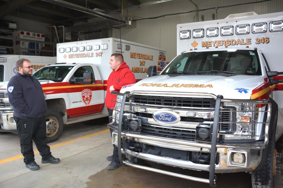 Brandon Miller (left) and Riley Whitfield are two of the staff members for Meyersdale Area Ambulance Association.