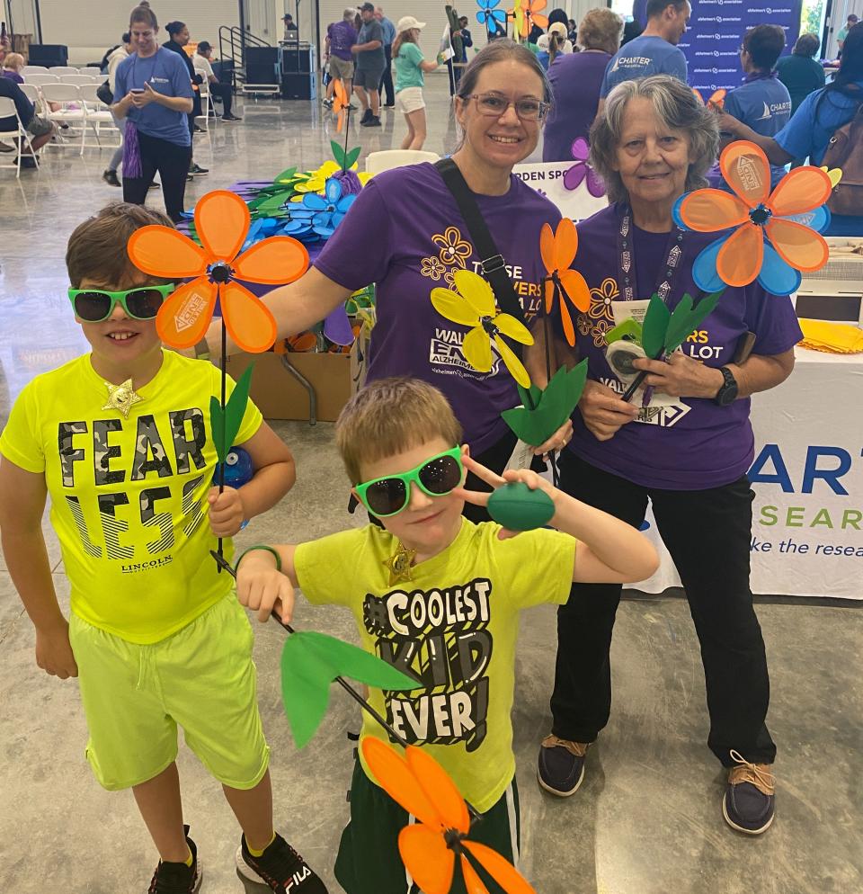 Mary Inbody of McIntosh, right, and her family participated in the Alzheimer’s Association Walk to End Alzheimer’s at the World Equestrian Center.