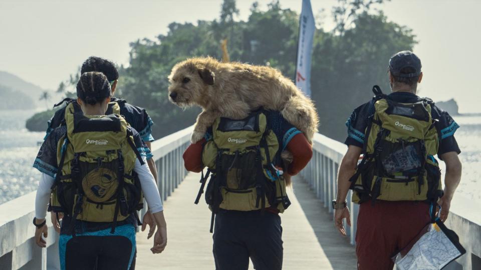 Simu Liu, Nathalie Emmanuel, Mark Wahlberg and Ali Suliman in Arthur the King