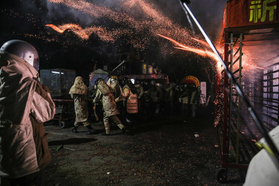 Taiwanese celebrate the world’s most dangerous fireworks festival