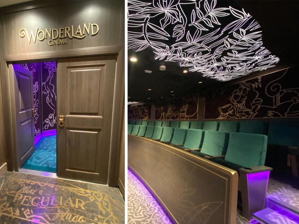 The Wonderland Cinema onboard the Disney Wish.