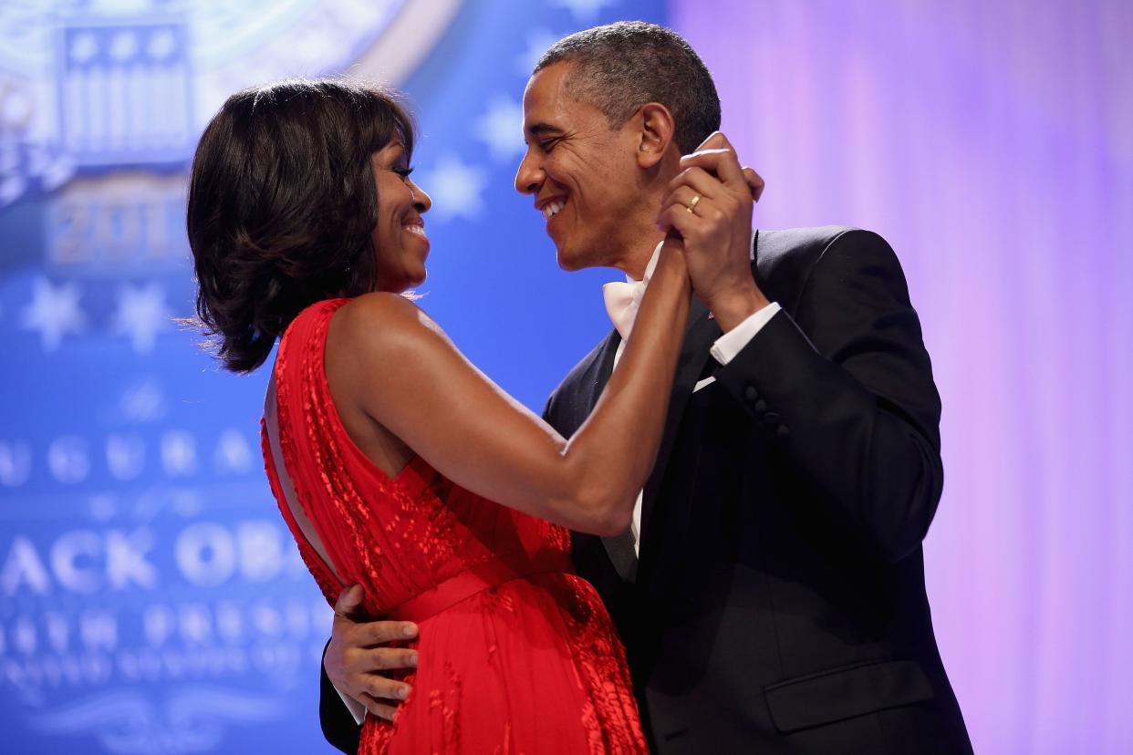 Barack and Michelle Obama dancing together