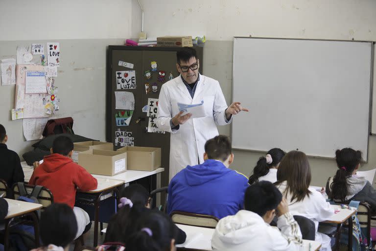 Un aula de la Escuela Primaria Nº7 “Presidente Roca”, ubicada en Libertad 581