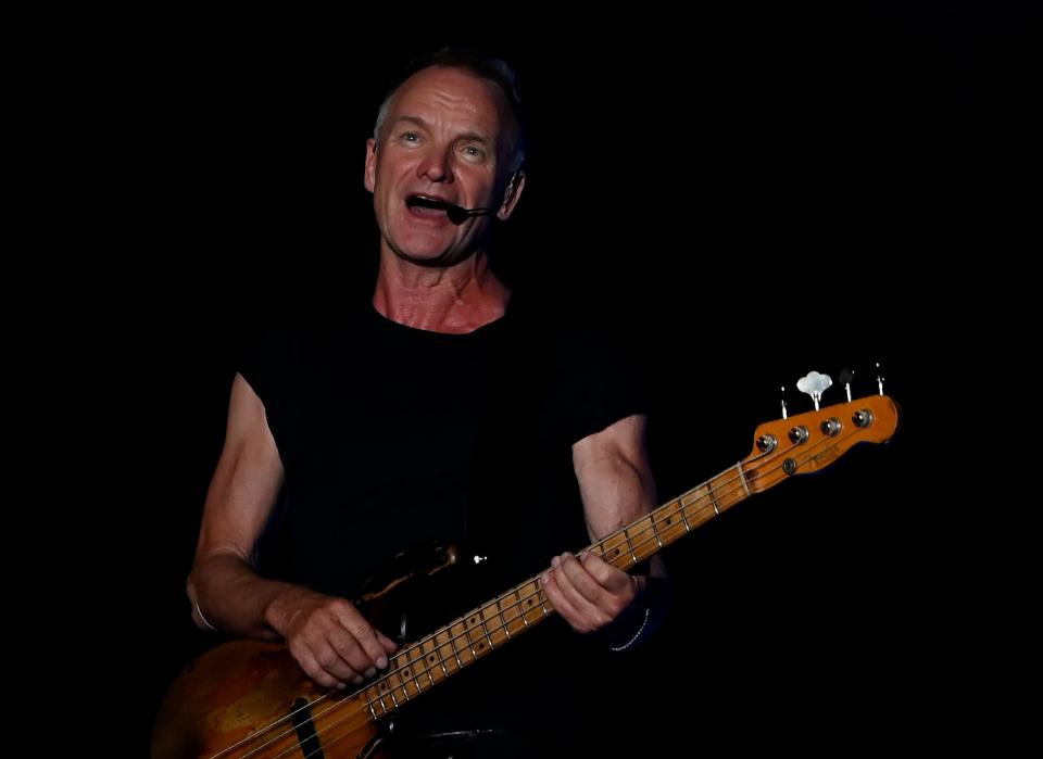 Sting performs during his My Songs tour at the Ascend Amphitheater Wednesday, May 18, 2022, in Nashville, Tenn. 