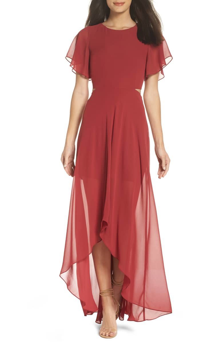 <strong>Sizes</strong>: XS to XL<br /><a href="https://shop.nordstrom.com/s/ali-jay-bohemian-rhapsody-high-low-maxi-dress/4955583?origin=category-personalizedsort&amp;breadcrumb=Home%2FWomen%2FClothing%2FDresses%2FWedding%20Guest&amp;color=dusty%20rose" target="_blank" rel="noopener noreferrer">Get it at Nordstrom</a>, $138.&nbsp;