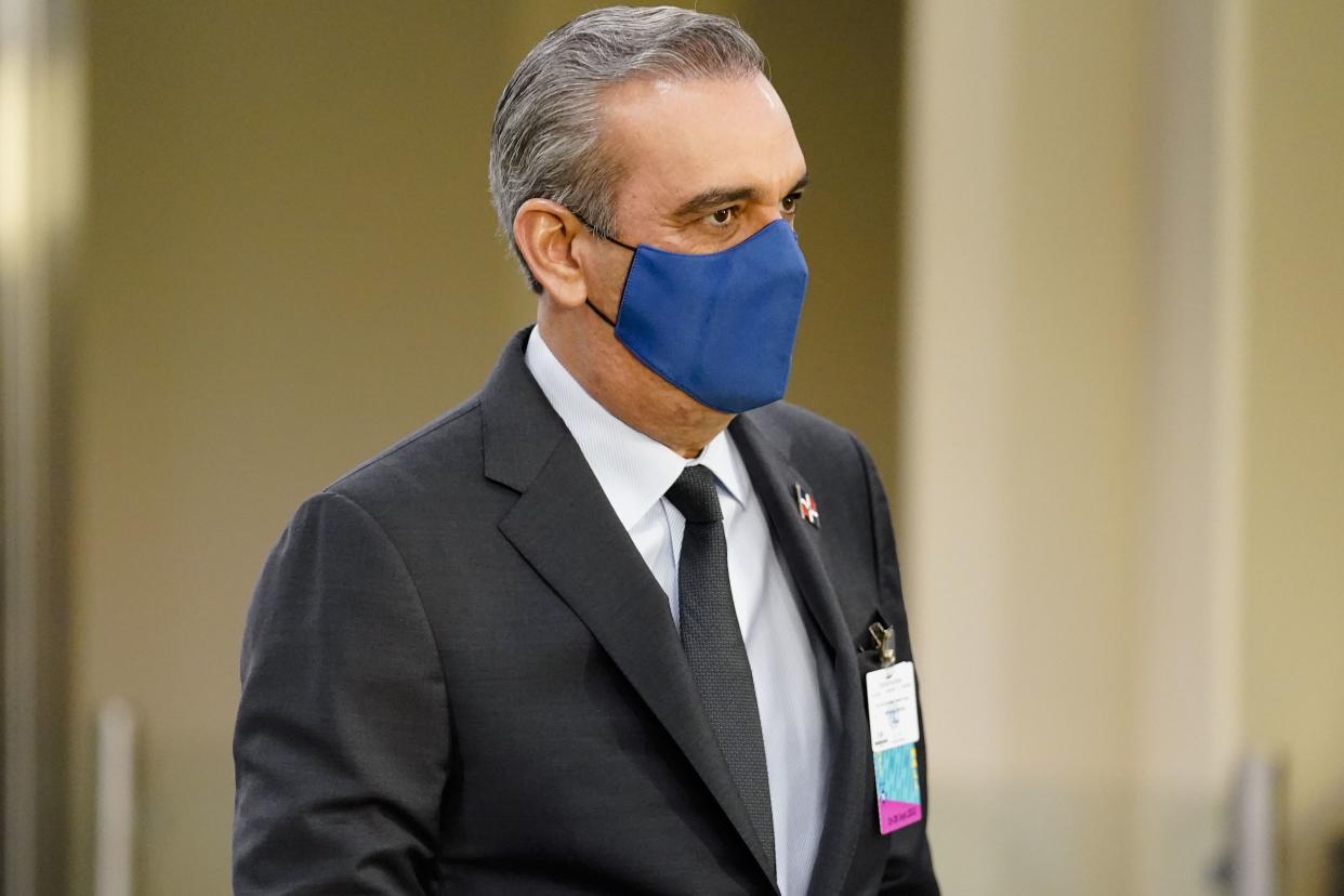 Luis Abinader, President of the Dominican Republic, arrives at United Nations headquarters, Tuesday, Sept. 21, 2021, during the 76th Session of the U.N. General Assembly in New York.