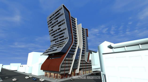 An artist's impression of what the new high rise, 123 Flinders, will look like.