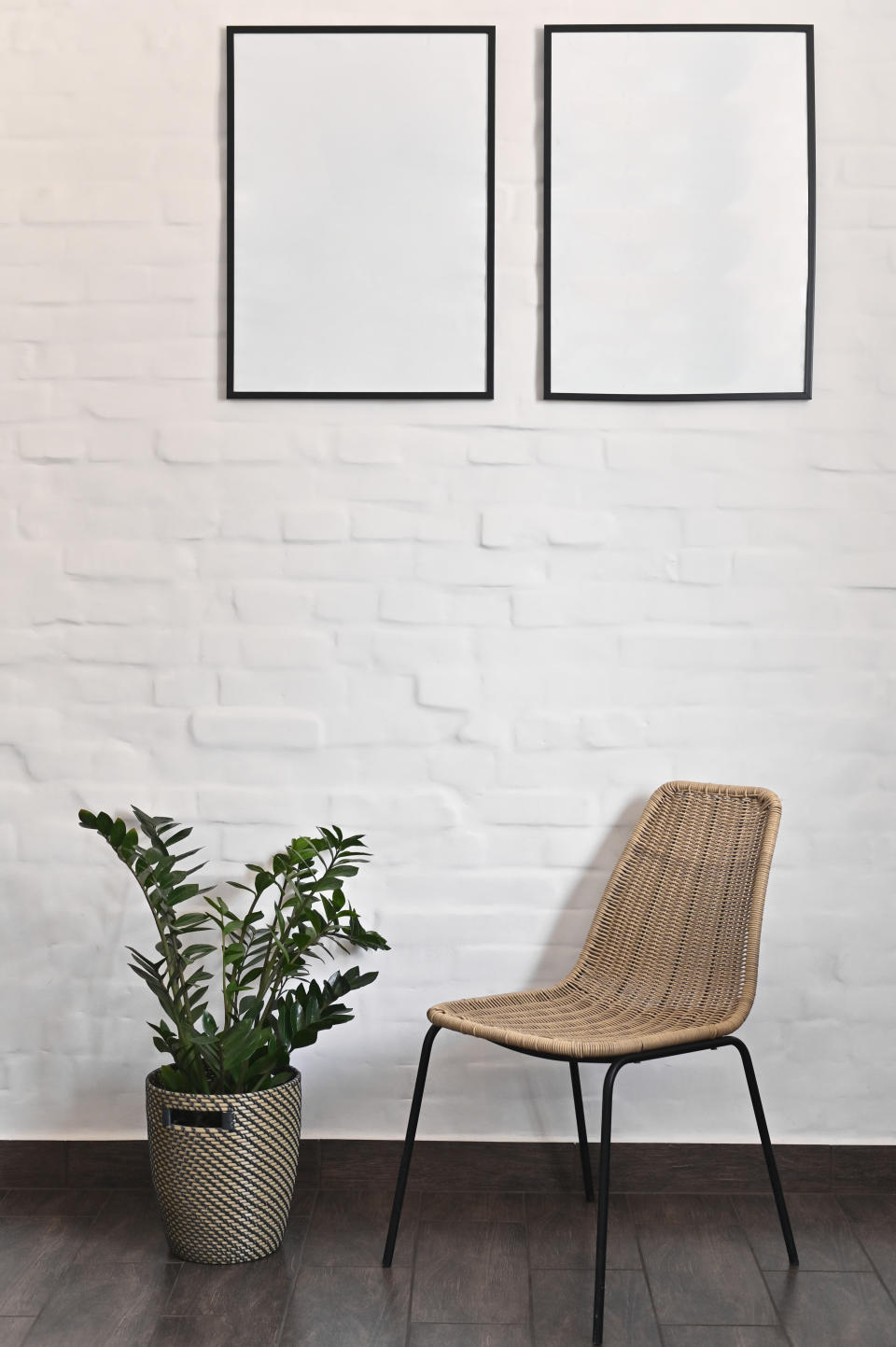 Beige exposed brick wall paneling