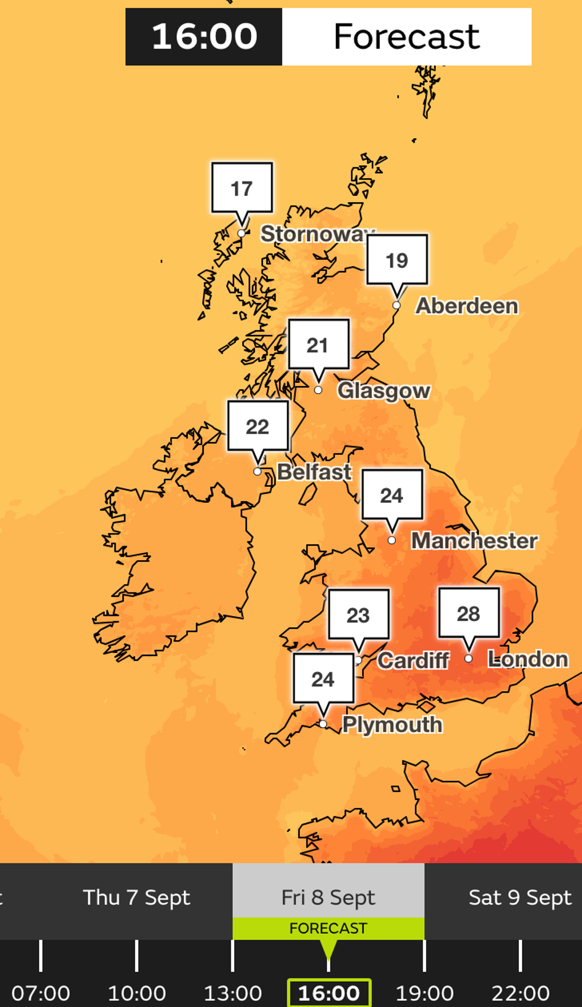 Dry weather and sunshine will continue across the week in Northern Ireland (Met Office/screengrab)