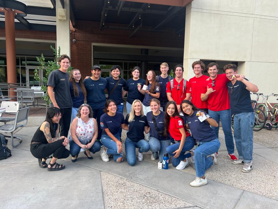 Aidan Pettit-Miller alongside members of the University of Arizona Emergency Medical Services team.