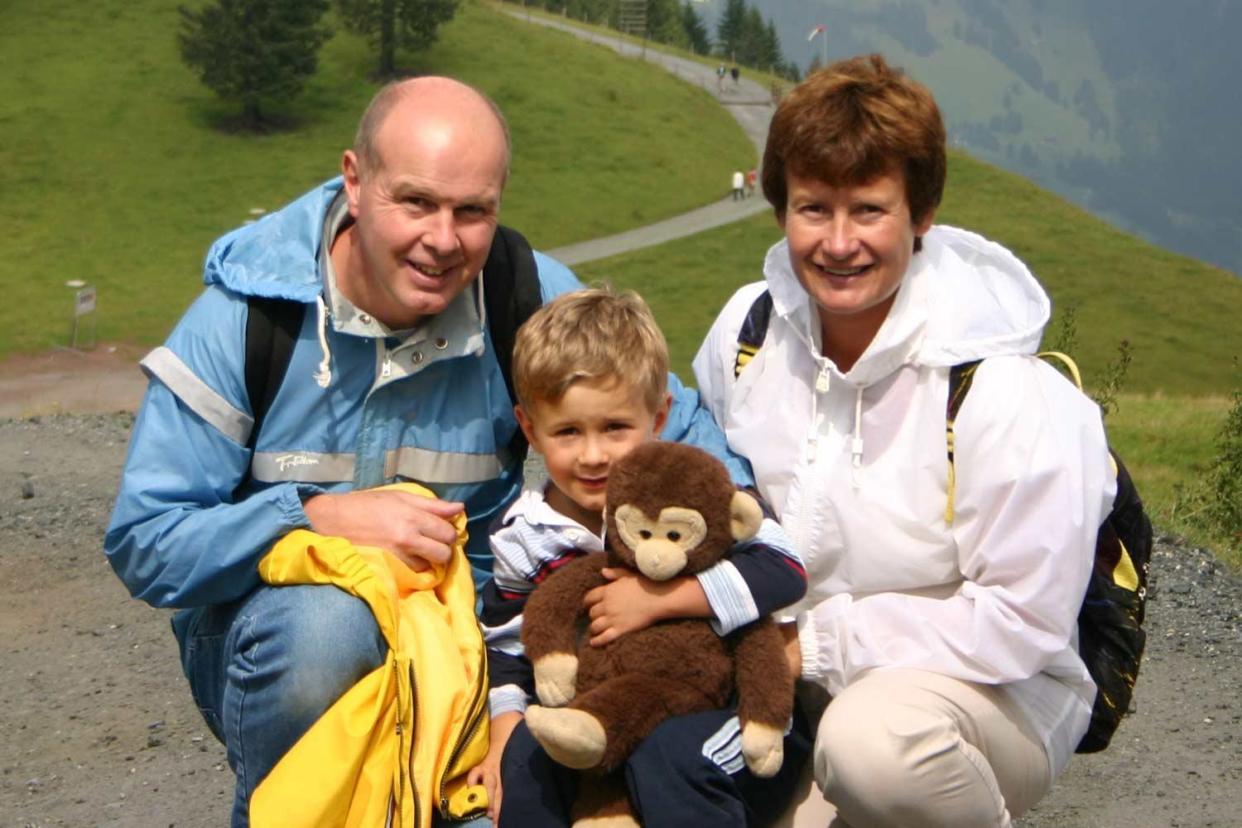 Brain tumour: Kevin and Karen Capel with only son Christopher, who died aged five