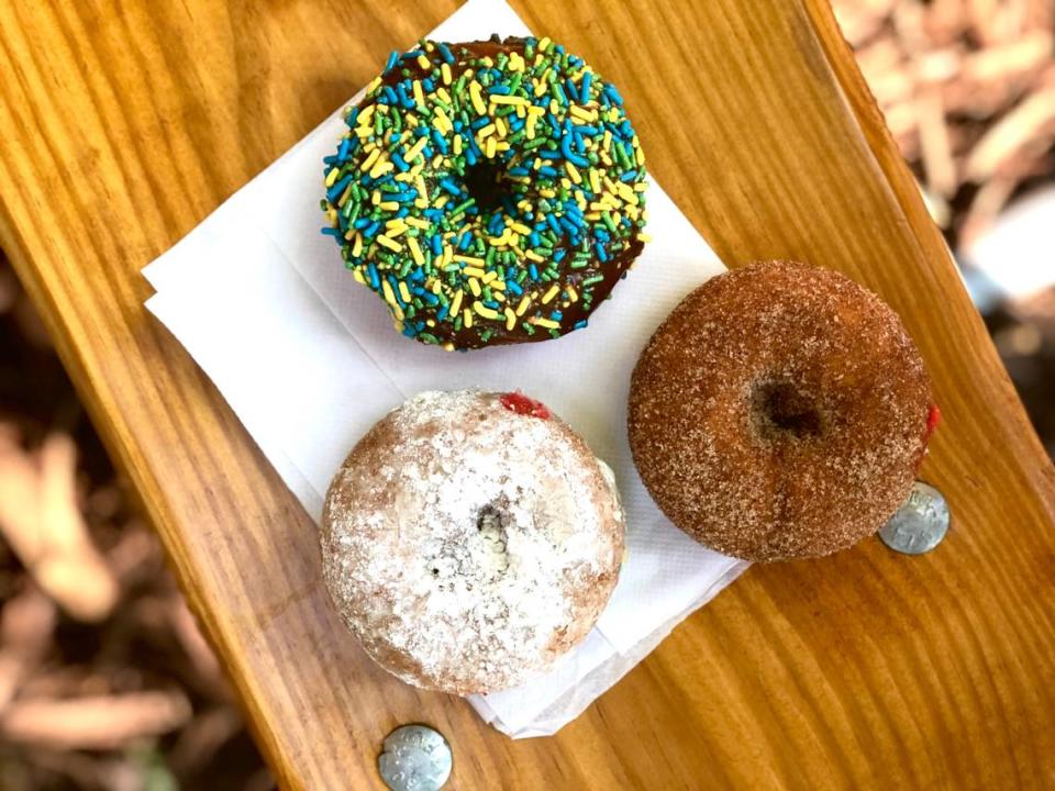 Reigning Doughnuts serves a variety of doughnut flavors, with special daily flavors including peanut butter banana, piña colada and lemon poppy.