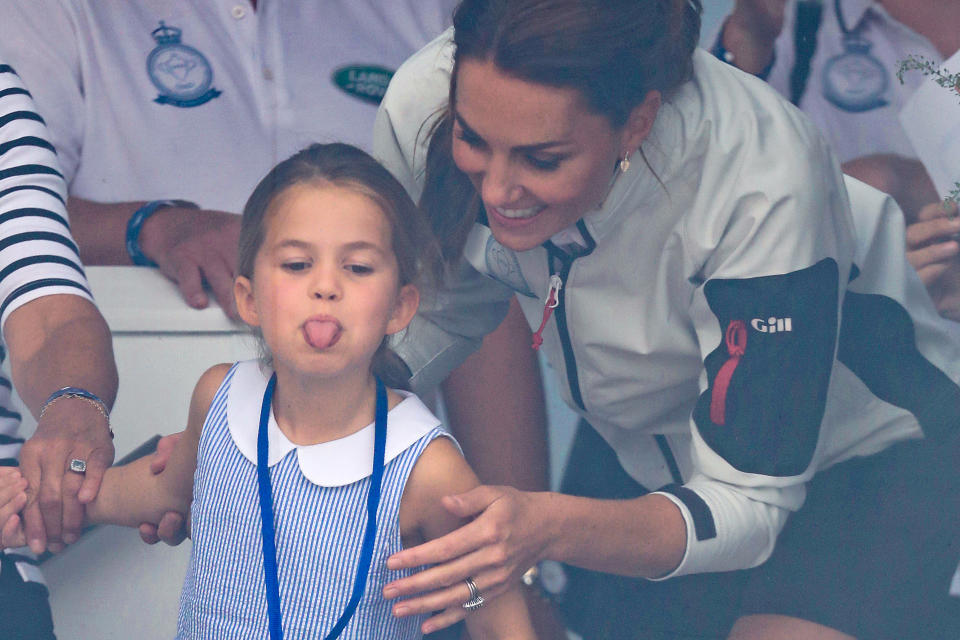 Cheeky Charlotte pokes her tongue out at the crowd. <em>[Photo: Getty]</em>