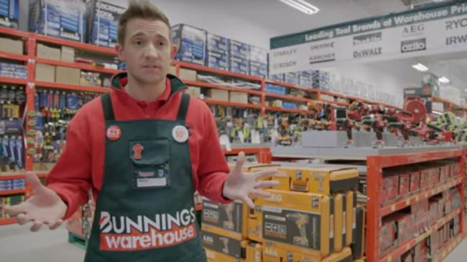 Do you recognise this guy? He's a British Bunnings worker. Source: Bunnings