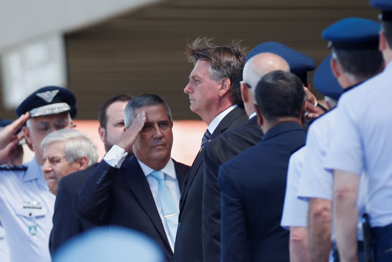 Brazil's President Jair Bolsonaro attends a military ceremony in Brasilia