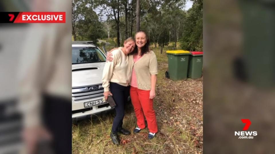 Tracy Chapman and Kathleen Folbigg celebrate after her release. Picture: 7 News