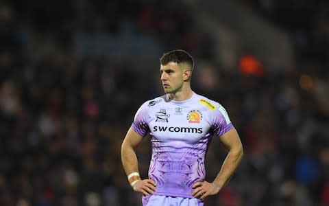 Ollie Devoto of Exeter Chiefs looks on during the Heineken Champions Cup Round 6 match between Exeter Chiefs and La Rochelle at Sandy Park on January 18, 2020 in Exeter, England. - Credit: Getty Images