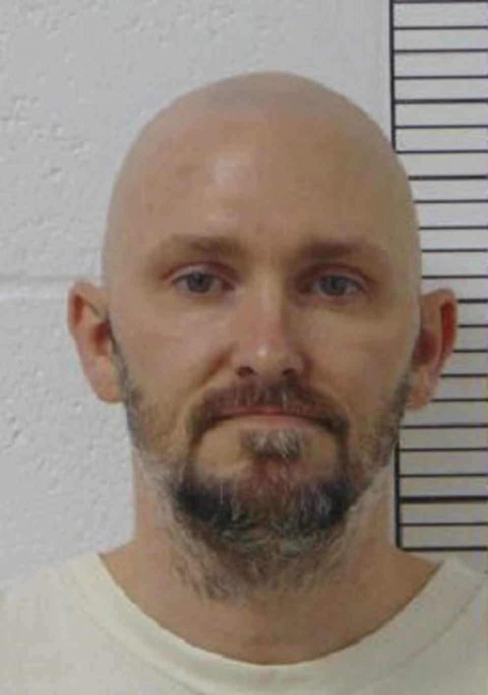 This booking photo provided by the Missouri Department of Corrections shows Michael Tisius. Tisius is scheduled to die by injection Tuesday evening, June 6, 2023, at the state prison in Bonne Terre, Mo., for killing Leon Egley and Jason Acton at the Randolph County Jail in the early hours of June 22, 2000, in an ill-fated effort to help an inmate escape. (Missouri Department of Corrections via AP)