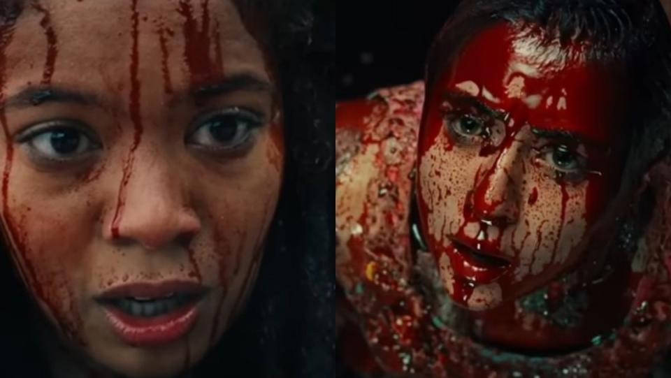 gen v trailer showing split image of two women covered in blood the boys spinoff