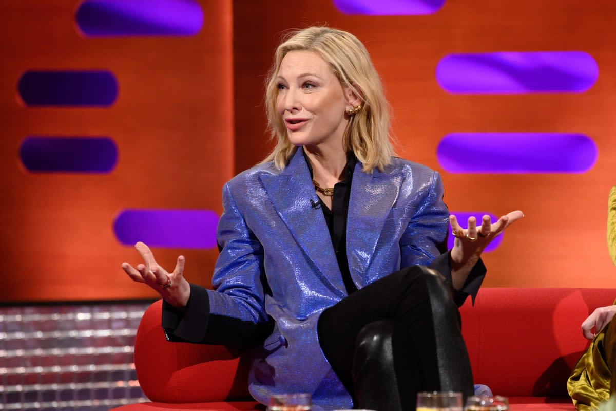 Cate Blanchett during the filming for the Graham Norton Show (Jonathan Hordle/PA) (PA Wire)