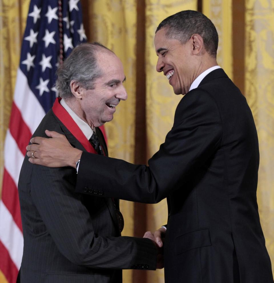 President Barack Obama presents a National Humanities Medal to Philip Roth in 2011 (AP)