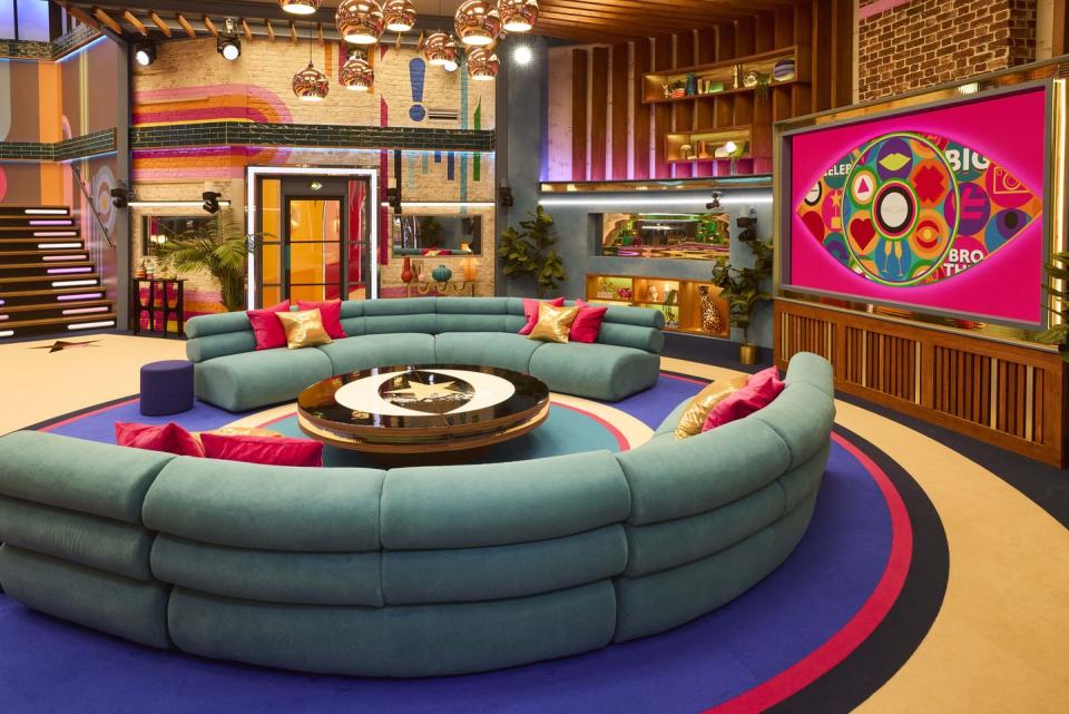 celebrity big brother 2024 house sofa area