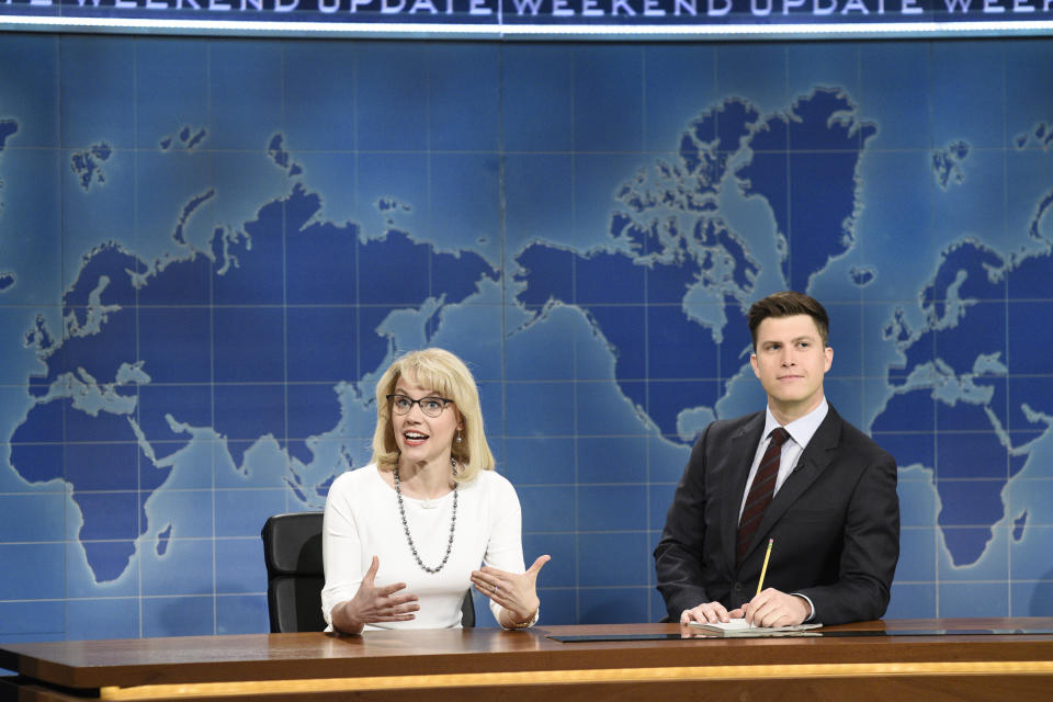 Kate McKinnon plays Betsy DeVos on "Saturday Night Live" on March 17, 2018. (Photo: Will Heath/NBCU Photo Bank/NBCUniversal via Getty Images via Getty Images)