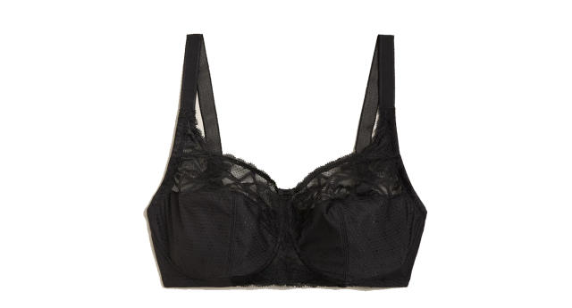 Buy Marks & Spencer Cotton Blend & Lace Non Wired Total Support Bra B H In  Black