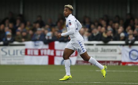 Britain Football Soccer - Sutton United v Leeds United - FA Cup Fourth Round - The Borough Sports Ground - 29/1/17 Leeds' Mallik Wilks in action Action Images via Reuters / Andrew Couldridge Livepic EDITORIAL USE ONLY. No use with unauthorized audio, video, data, fixture lists, club/league logos or "live" services. Online in-match use limited to 45 images, no video emulation. No use in betting, games or single club/league/player publications. Please contact your account representative for further details.