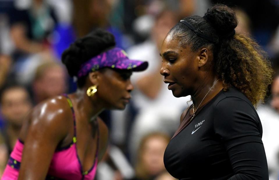 Serena and Venus Williams at the 2018 US Open.