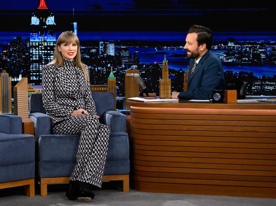 Taylor Swift during an interview with host Jimmy Fallon on Monday, October 24, 2022