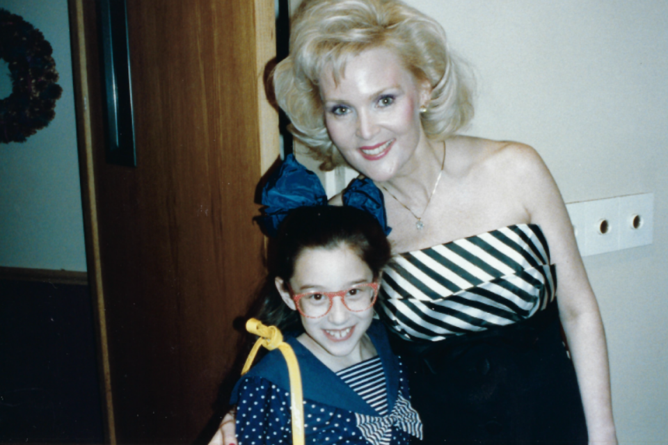 The author, at 9 years old, with her mother, Pam Eldred (Miss America 1970) in 1989, the first year she attended the pageant. (Courtesy of Hilary Levey Friedman)