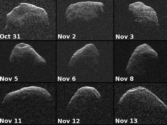 Nine new radar images of near-Earth asteroid 2007 PA8 were obtained between Oct. 31 and Nov. 13, 2012, with data collected by NASA's 230-foot-wide (70-meter) Deep Space Network antenna at Goldstone, Calif.