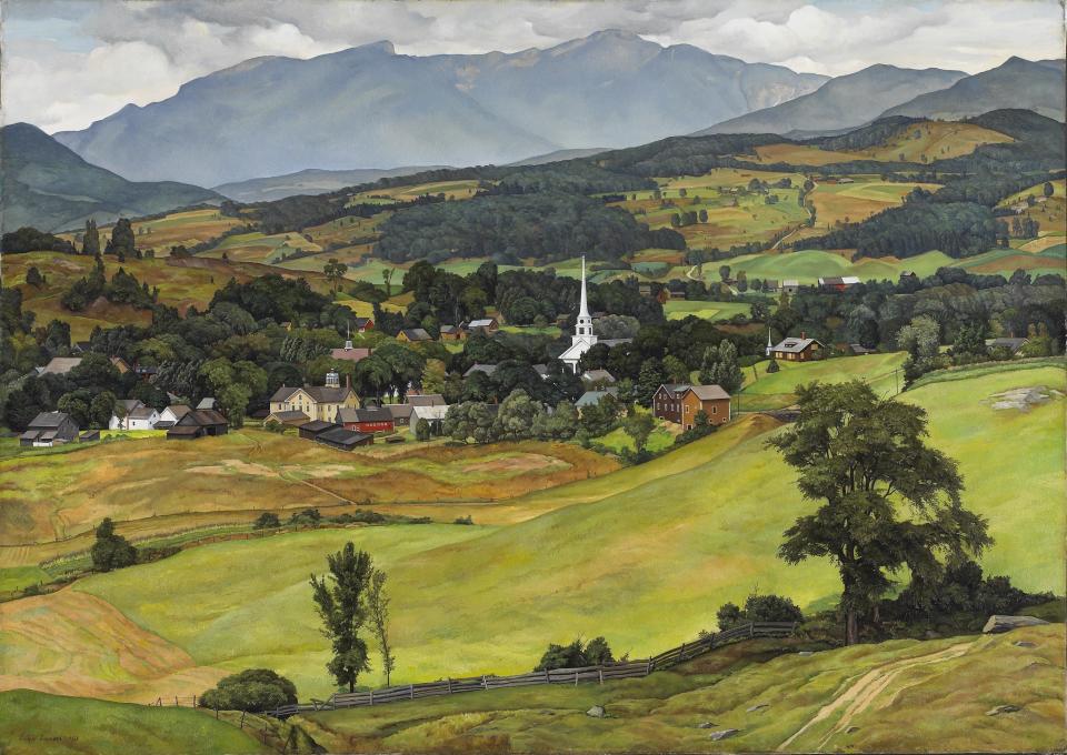 Luigi Lucioni's "Village of Stowe, Vermont," from 1931.