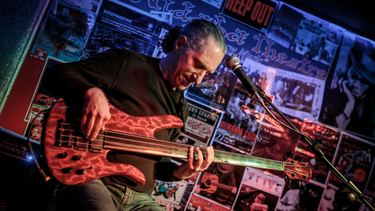  Michael Manring performs at Nidaba Theatre on March 3, 2015 in Milan, Italy. 