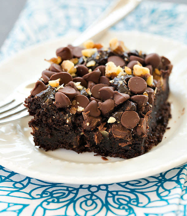 <strong>Get the <a href="http://www.browneyedbaker.com/mrs-dills-chocolate-cake/" target="_blank">Chocolate Chip Chocolate Cake recipe</a> from Brown Eyed Baker</strong>