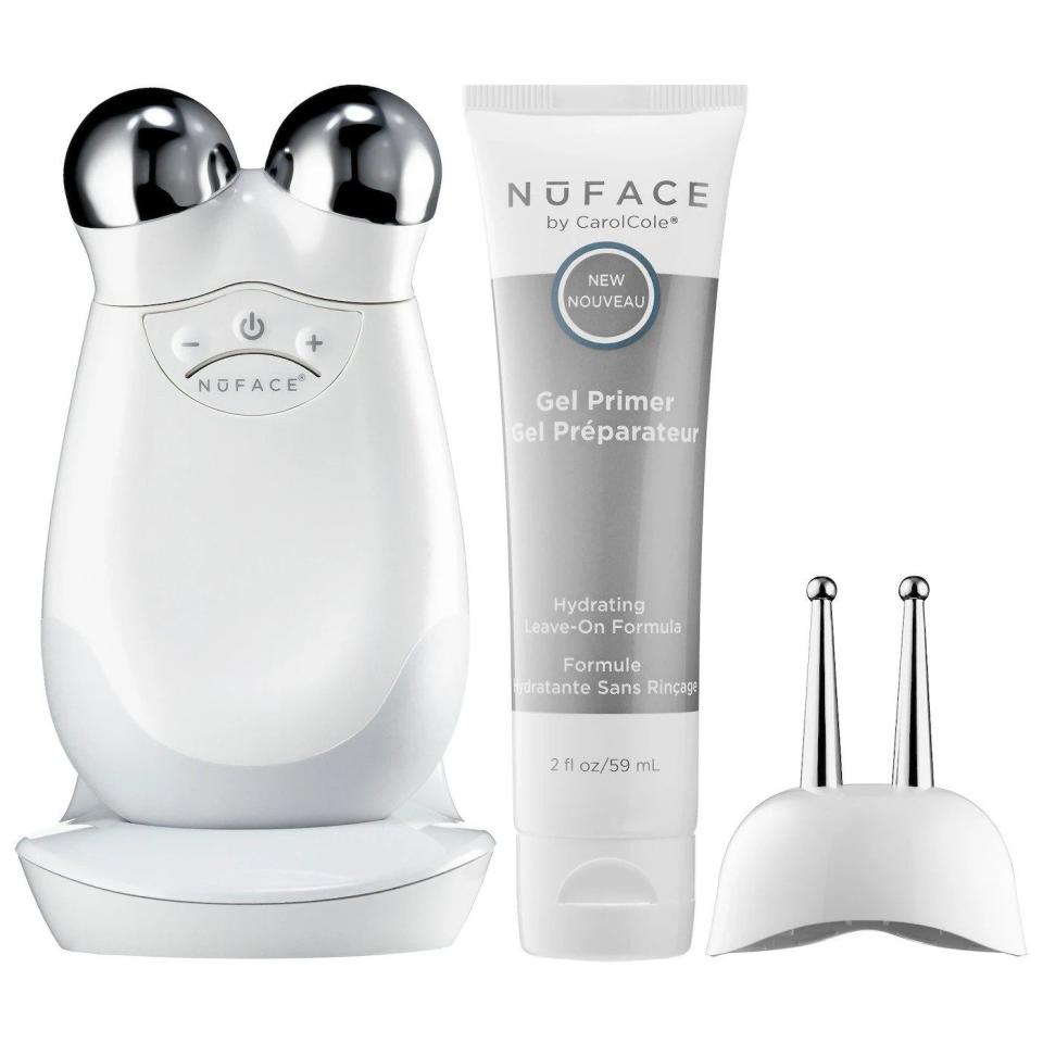 <p><a href="https://www.amazon.com/NuFACE-Anniversary-Complete-Attachments-FDA-Cleared/dp/B082BXT9T2?tag=syn-yahoo-20&ascsubtag=%5Bartid%7C2140.g.43850407%5Bsrc%7Cyahoo-us" rel="nofollow noopener" target="_blank" data-ylk="slk:Shop Now;elm:context_link;itc:0;sec:content-canvas" class="link ">Shop Now</a></p><p>Trinity Facial Toning Device And Gel Primer</p><p>amazon.com</p><p>$594.00</p><span class="copyright">NuFace</span>