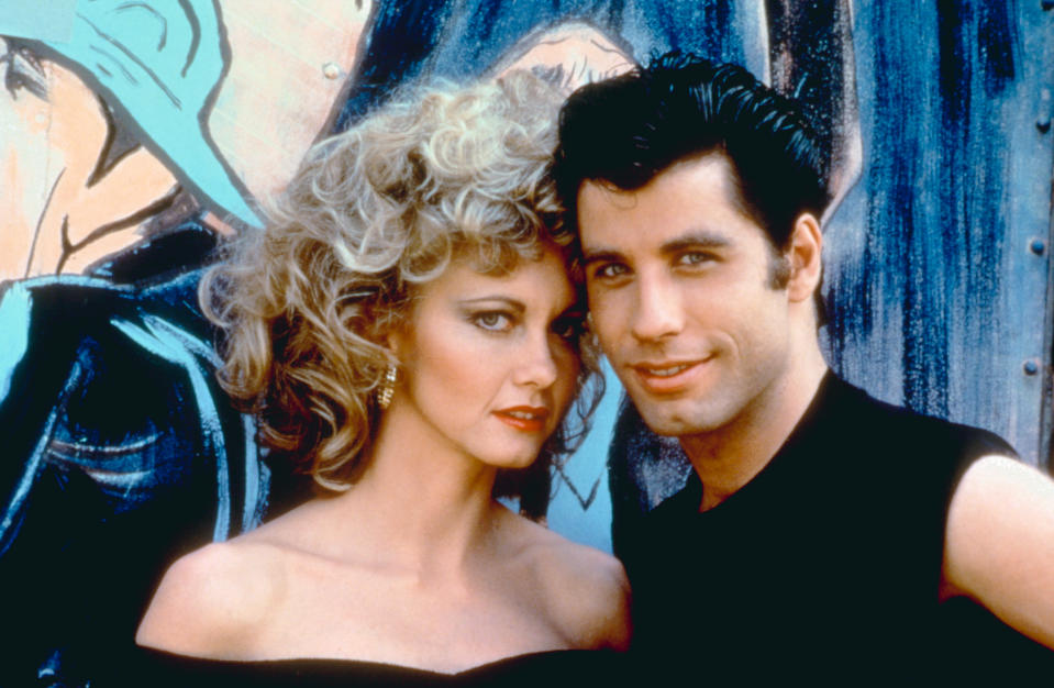 Olivia Newton-John and John Travolta on set. (Photo: Paramount Pictures/courtesy of the Everett Collection)