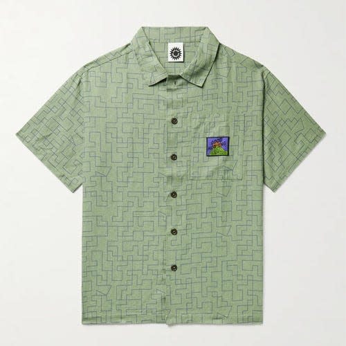 <p><a class="link " href="https://www.mrporter.com/en-gb/mens/product/good-morning-tapes/clothing/plain-shirts/mind-maps-logo-appliqued-cotton-and-linen-blend-shirt/28941591746158800" rel="nofollow noopener" target="_blank" data-ylk="slk:SHOP">SHOP</a></p><p>Boxy, and featuring a maze pattern, this Good Morning Tapes shirt is one for someone on the hunt for something a little wavier. It's cut from a cotton-linen mix, so it might be a little crispy at first, but will soften up real nice. </p><p>£95, <a href="https://www.mrporter.com/en-gb/mens/product/good-morning-tapes/clothing/plain-shirts/mind-maps-logo-appliqued-cotton-and-linen-blend-shirt/28941591746158800" rel="nofollow noopener" target="_blank" data-ylk="slk:mrporter.com" class="link ">mrporter.com</a></p>