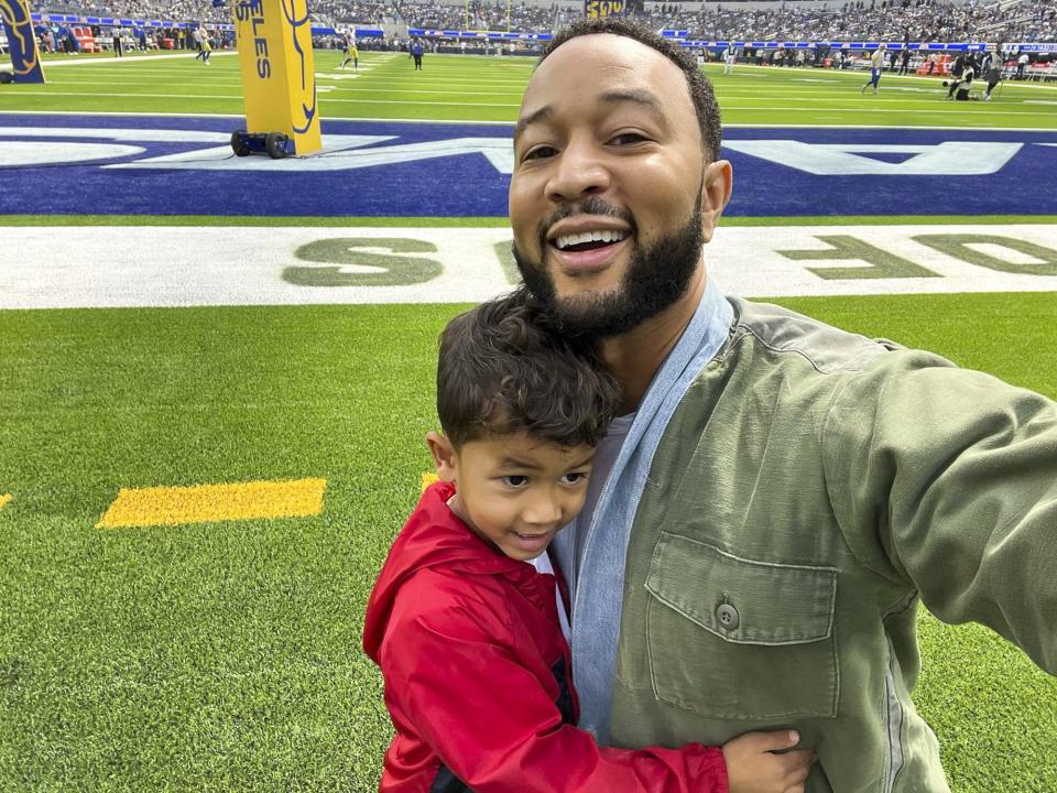 John Legend and son