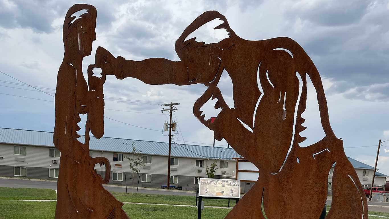 Champions Park in Shelby, Montana, commemorates the July 4, 1923 heavyweight title fight between Jack Dempsey and Tommy Gibbons. (Ben Fowlkes/Yahoo Sports)