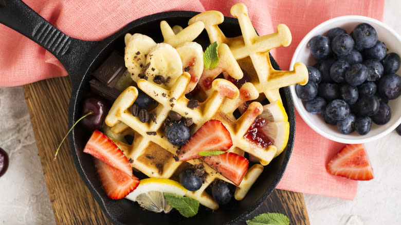 waffle in skillet
