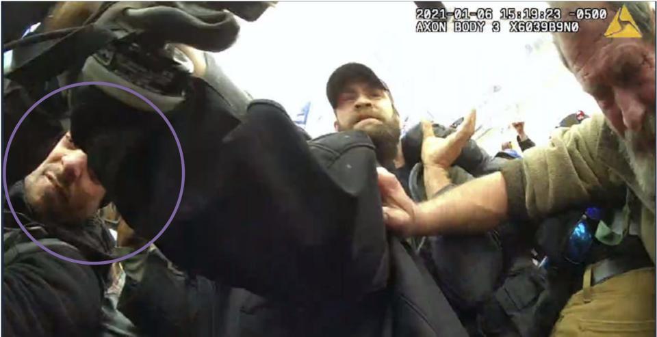 Bodycam footage from Michael Fanone at the January 6 Capitol riot.