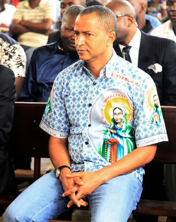 Moise Katumbi, the multi-millionaire former governor and prominent opposition leader, attends a funeral mass in honor of legendary Congolese singer Papa Wemba, born Jules Shungu Wembadio Pene Kikumba, in Lubumbashi, the capital of Katanga province of the Democratic Republic of Congo, May 4, 2016. REUTERS/Kenny Katombe